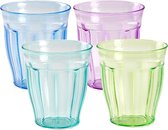 12x verres à boire / verres à limonade colorés 250 ml réutilisables - Verres à jus / verres à eau en plastique incassable pour enfants