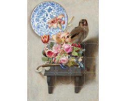 IXXI Het Puttertje - a 2023 mash-up, Marja van den Hurk - 100 x 140 cm - Gratis ophangtool - Grote wanddecoratie en posters - Naturalisme, Grafisch