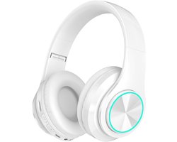 Pro Care Excellent Quality® Headset met Microfoon LED verlichting - Headset Draadloos - Bluetooth - Active Noise Reduction - SD card mogelijkheid - Kleur Wit