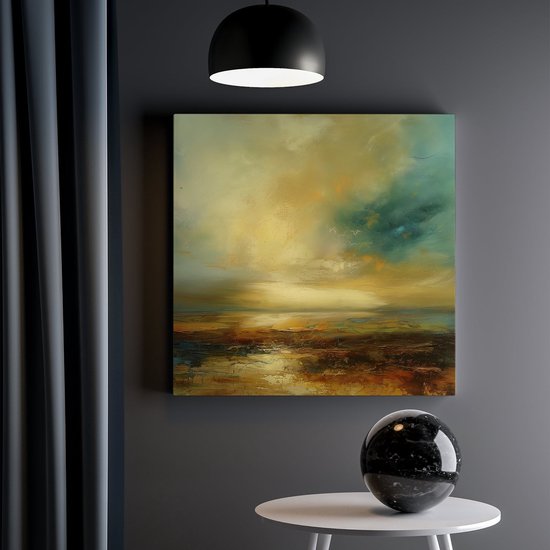 Artaza Canvas Schilderij Abstract Kunstwerk van een Zonsondergang - 30x30 - Klein - Foto Op Canvas - Canvas Print