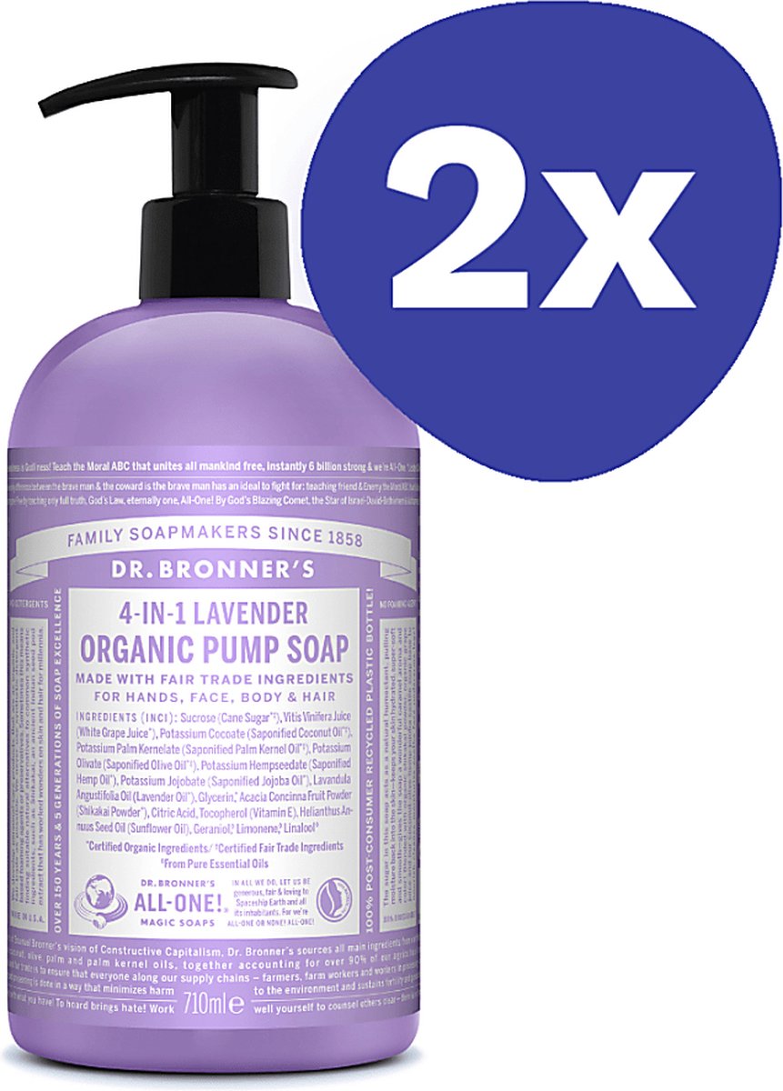Dr. Bronner's Shikakai Lavender vloeibare zeep (2x 710ml)