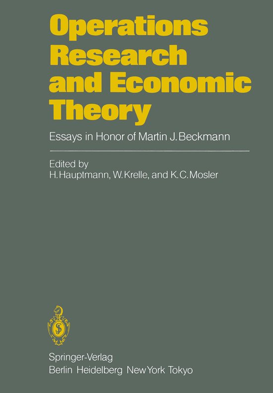 Operations Research and Economic Theory - cover