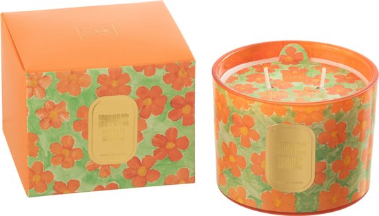 J-Line Geurkaars Bloemen Oranje/Groen Small - 30 Uren