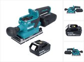 Makita DBO 381 T1U Accuschuurmachine 18 V 93 x 185 mm borstelloos + 1x accu 5.0 Ah - zonder lader