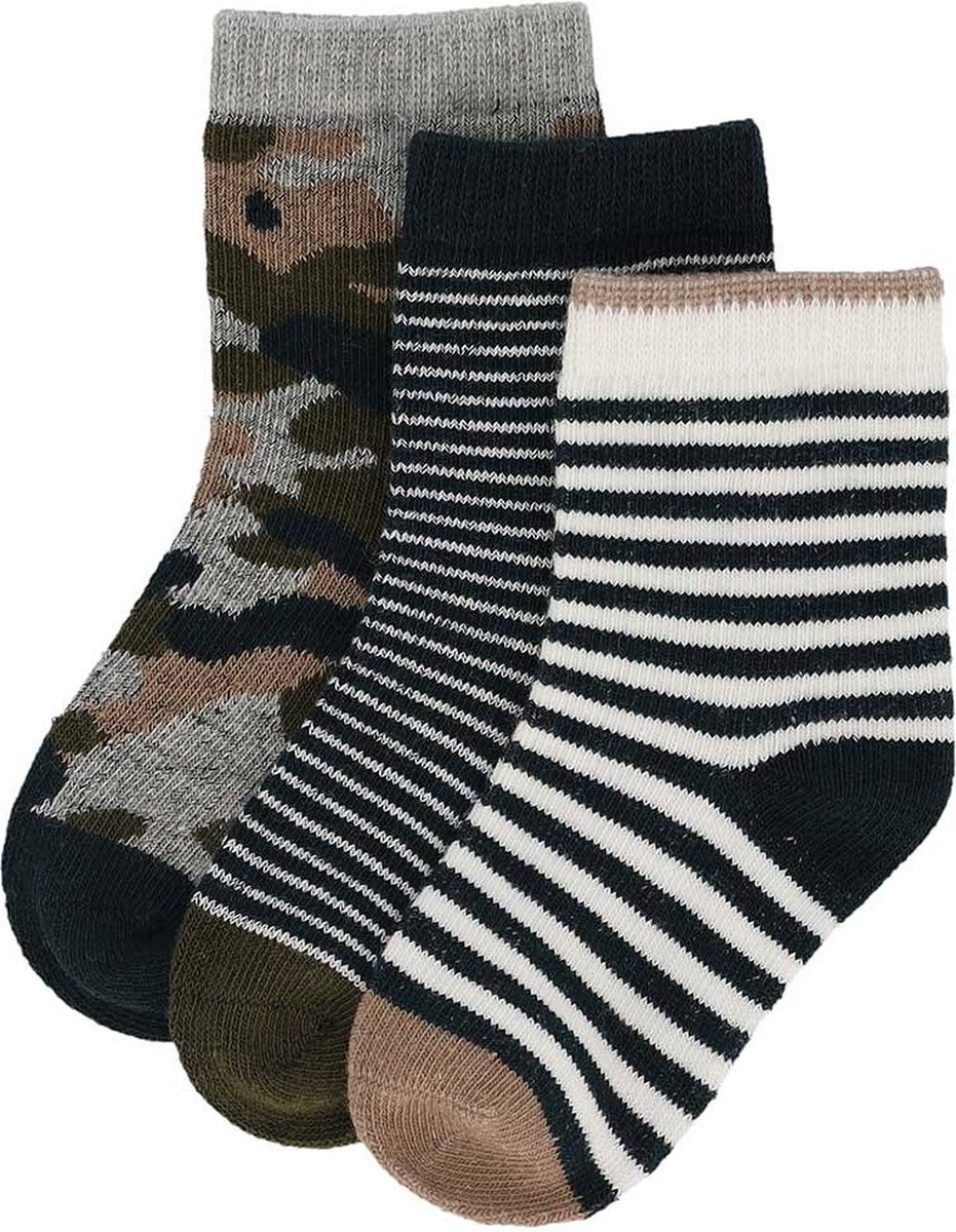iN ControL 3pack babysocks army/stripe - 15/17