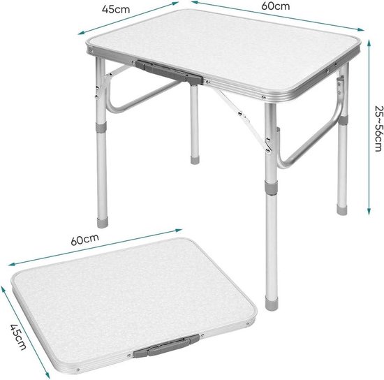 Klaptafel in hoogte verstelbaar - Opvouwbare tuintafel voor camping en outdoor activiteiten camping table — afbeelding 5