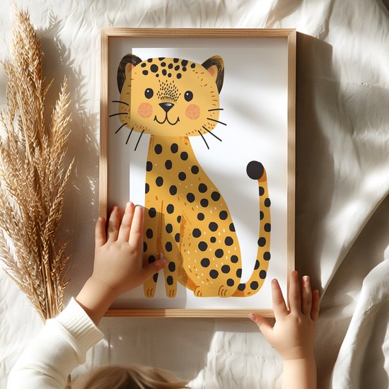No Filter kinderkamer poster - Safari - Luipaard - Babykamer decoratie - 21x30 cm - A4 formaat - 1 stuks