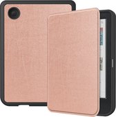 Case2go - Hoes geschikt voor Kobo Clara Colour/ BW - Sleepcover - Auto/Wake functie - Rose Goud