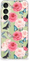 Smartphone hoesje Geschikt voor Samsung Galaxy A35 Telefoontas Butterfly Roses