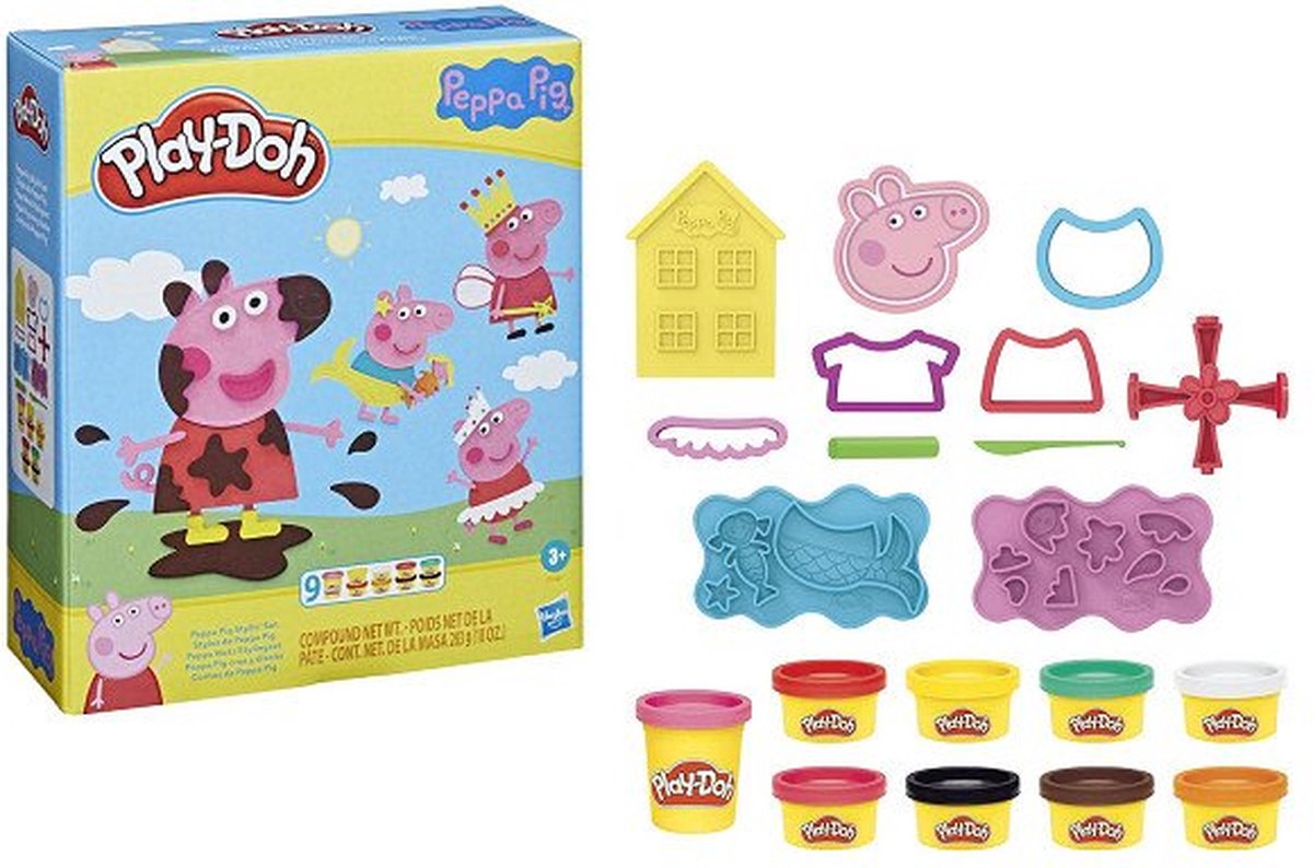 Play-Doh Peppa Pig Styling Speelset - Boetseerklei - Inclusief 9 Play-Doh potjes — afbeelding 6