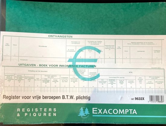 Exacompta -Register voor vrije beroepen BTW plichtig - 37 x27 cm