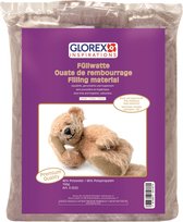 Glorex Hobby vulmateriaal - polyester - 150 gram voor knuffels/kussens - bruin - donzig