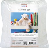 Glorex Hobby vulmateriaal - polyester - 1000 gram voor knuffels/kussens - wit - donzige vlokken