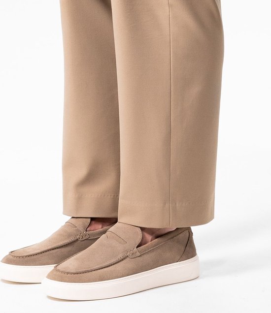 Manfield - Homme - Mocassins en daim beige à semelle sportive - Taille 45