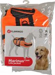 Oranje reddingsvest voor honden, model Marinus Coat van Flamingo, maat XS, met reflecterende strepen en draaggreep.