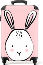 Bol.com NoBoringSuitcases.com - Kinderkoffer roze - Past binnen 55x40x20 cm en 55x35x25 cm - Valies - Koffertas - Handbagage - T... aanbieding