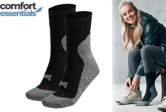 Comfort Essentials Sportsokken 2-Pack – Hardloopsokken – Sportsokken Heren – Sportsokken Dames – Sport Sokken – Multi Zwart - Maat 39/42