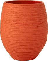 J-Line bloempot Fiesta - keramiek - oranje - large