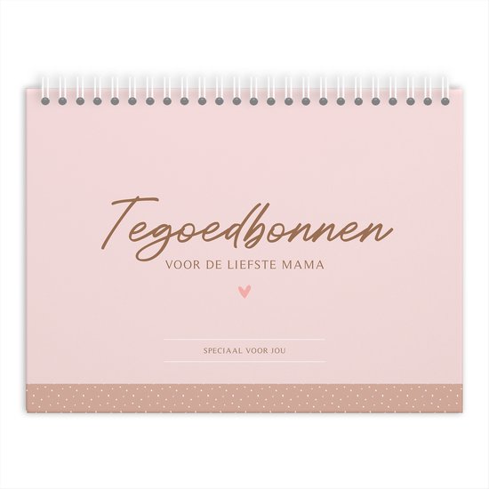 Fyllbooks - Tegoedbonnen Boekje Voor de Liefste Mama - 10 Tegoedbonnen - 3 Zelf Invullen - Invulboekje - Tegoedbon Cadeau Mama - Moederdag - Roze
