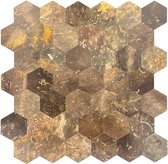Zelfklevende-steenstrip-silver-Copper-hexagon