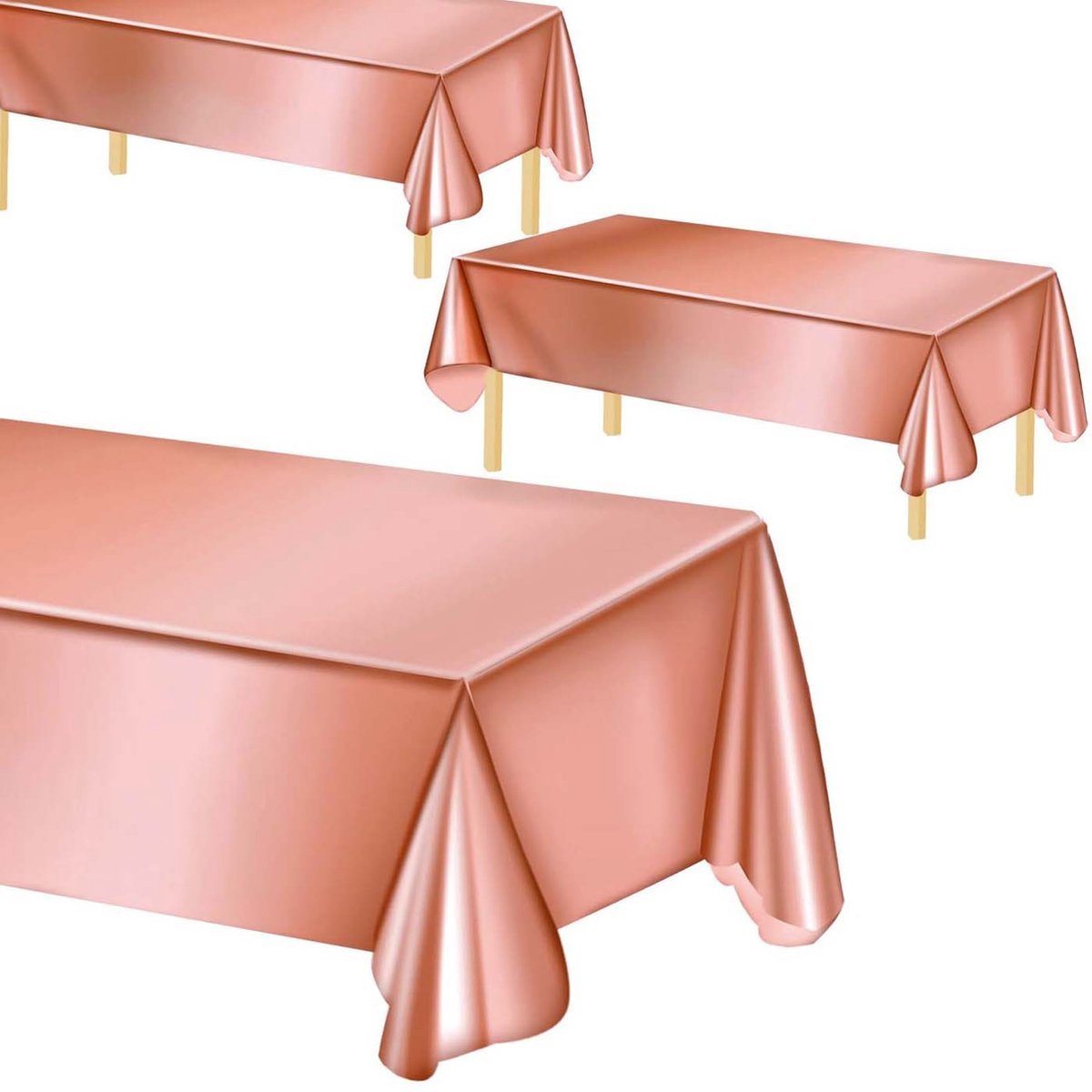 Tafelkleed Plastic - 137 x 274cm - Rosé Goud Tafelkleed - Tafeldoek - Tafellaken
