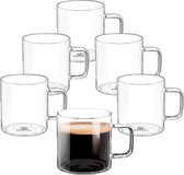 Theeglazenset – premium kwaliteit – luxe glazen koffie set van 6, 500 ml