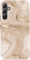 MIO MagSafe Samsung Galaxy A34 Hoesje | Hard Shell Back Cover | Geschikt voor MagSafe | Gold Marble