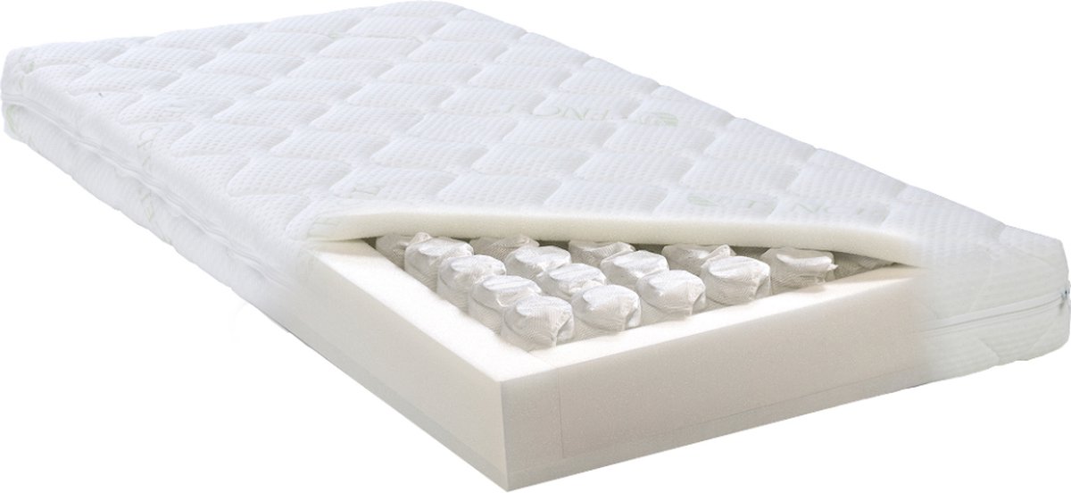 ABZ Micropocket Junior matras 120/200/14 cm - Matras - Micorpocketveren - Ergonomisch 7 zones - gerold