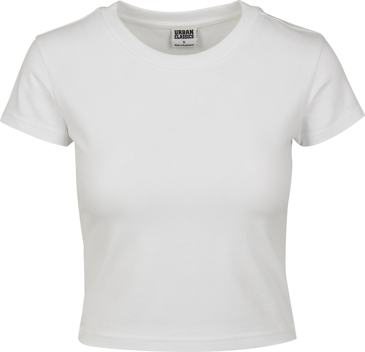 Urban Classics Stretch Jersey Cropped Tee Dames T-shirt – XL Wit