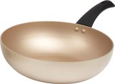 Wokpan - wok roerpan, antiaanbaklaag, stabiele bodem, frituurpan, geschikt voor inductie, aluminium, BPA/PFOA-vrij, Olympus Collection, 28 cm, goud