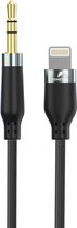 Audio AUX Kabel naar Lightning USB - 3.5mm Hoofdtelefoon Muziek Aansluiting - Audio jack - Autokabel - Zwart