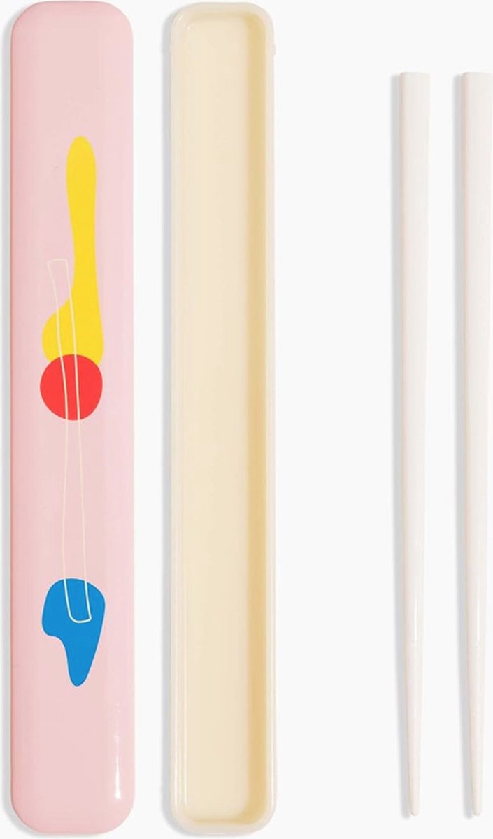TAKENAKA POKETO CHOPSTICKS & CASE Pink Bestekset eetstokjes in doos B19,0 x D2,8 x H1,5 cm 48g (Rose)