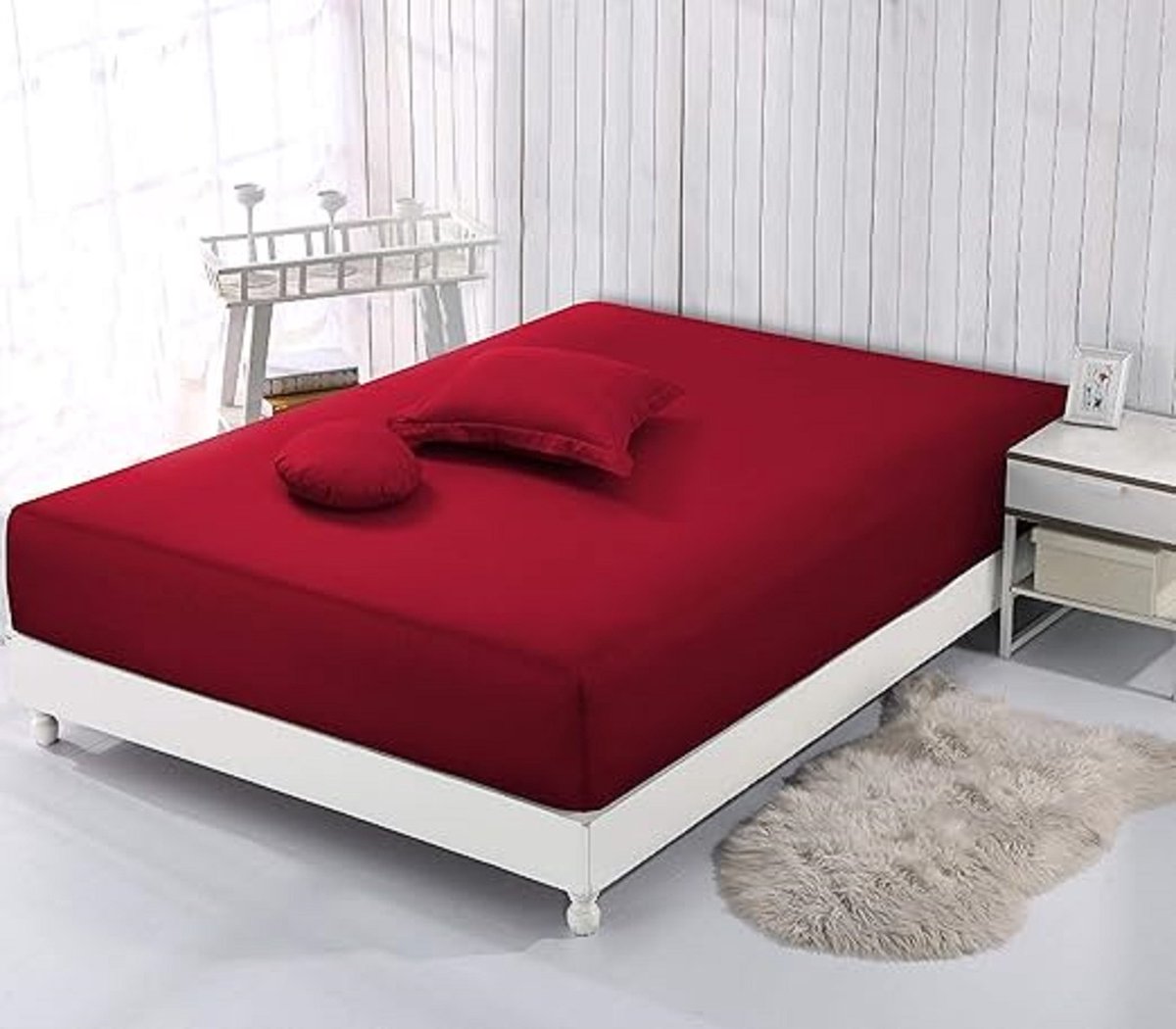 hoeslaken, 100% katoen, Cotton Soft - Anti-allergie \ Bijzonder ademend, resistent, huidvriendelijk 150 x 200 cm