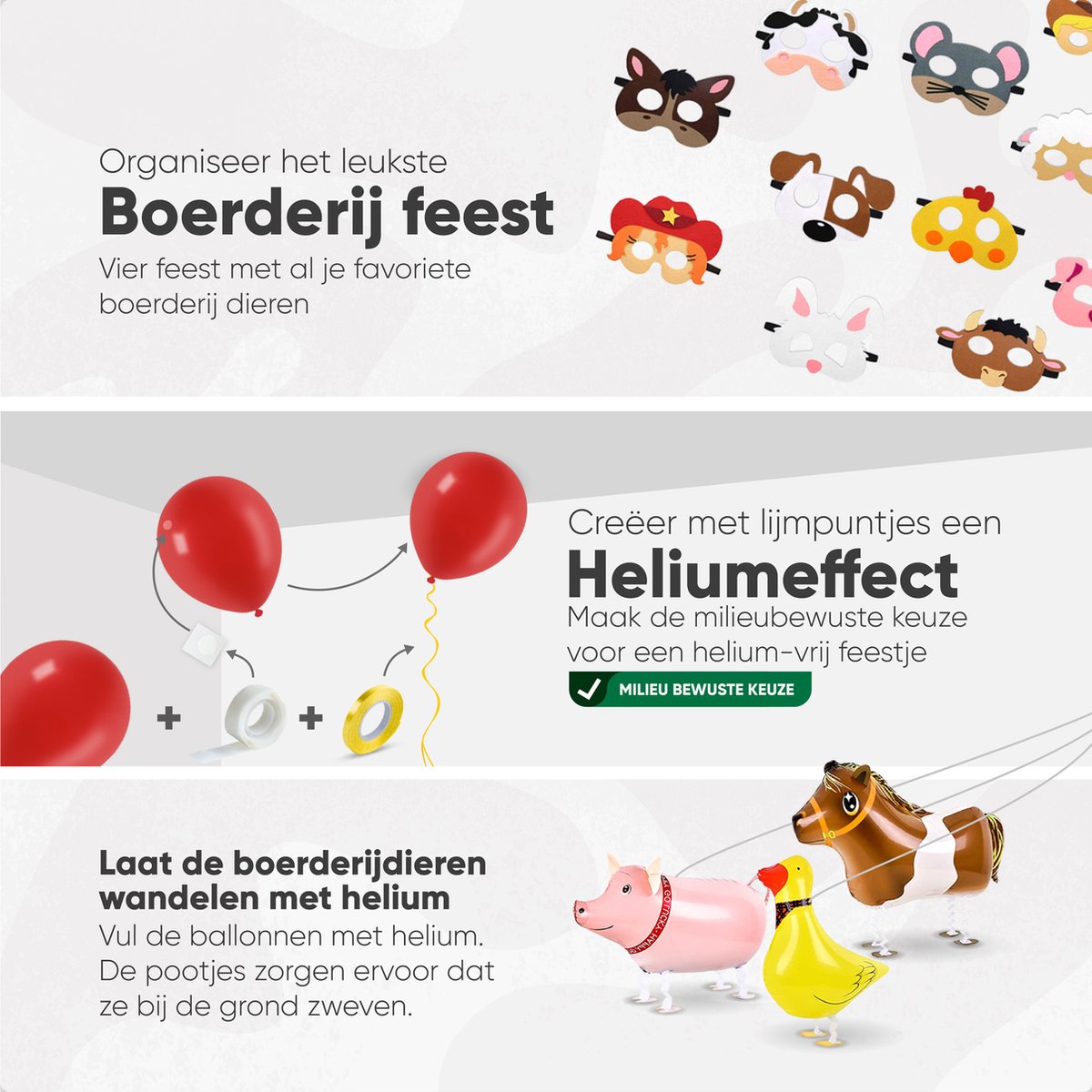 Fissaly 71 Stuks Boerderij & Feest Versiering – Kinderfeestje Decoratie - Themafeest Verjaardag Artikelen – Feestje — afbeelding 4
