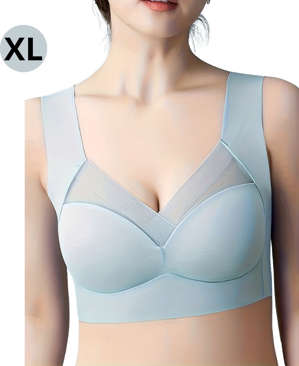 Livano BH Zonder Beugel - Zonder Bandjes - Push-up Bh's - Comfort Bh - Lichtblauw XL