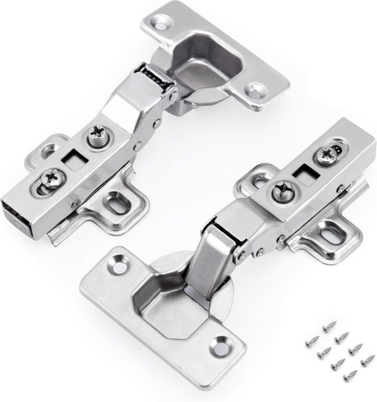 LIKERAINY 95° Standaard Binnenliggend Scharnieren 35mm met Opschuifmontage voor Keukenkast Kast Kastdeur Scharnier Pak van 4