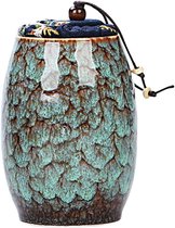 Keramische pot met deksel Vintage stijl thee koffie suiker keramische voedselopslagpot voor koffie thee specerijen noten 300ML (hemelsblauw)