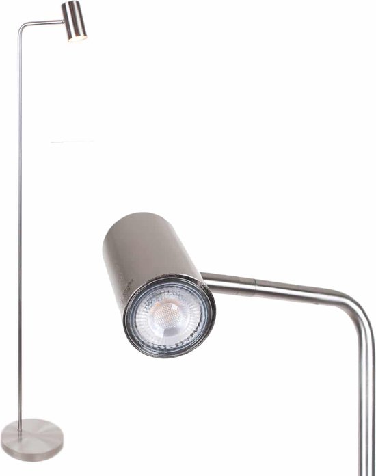 Burgos Leeslamp 1 lichts LED nikkel + 3 step dimmer - Modern - Highlight