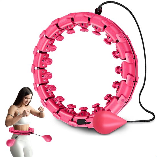 FlexGoods Hoelahoep met Gewicht – Fitness Hoelahoop – Verstelbaar – Hula Hoop - Roze