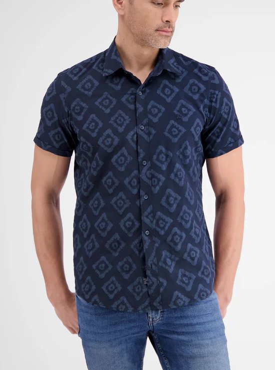 Lerros Overhemd Gestructureerd Overhemd Met Grafische Print 2432024 485 Mannen