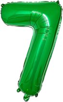 LUQ - Cijfer Ballonnen - Cijfer Ballon 7 Jaar Groen XL Groot - Helium Verjaardag Versiering Feestversiering Folieballon