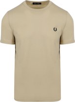 Fred Perry - T-Shirt Ringer M3519 Beige V54 - Heren - Maat M - Modern-fit