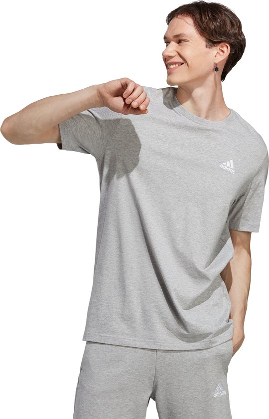 T-shirt adidas Sportswear Essentials en jersey simple avec petit logo brodé - Homme - Grijs - S