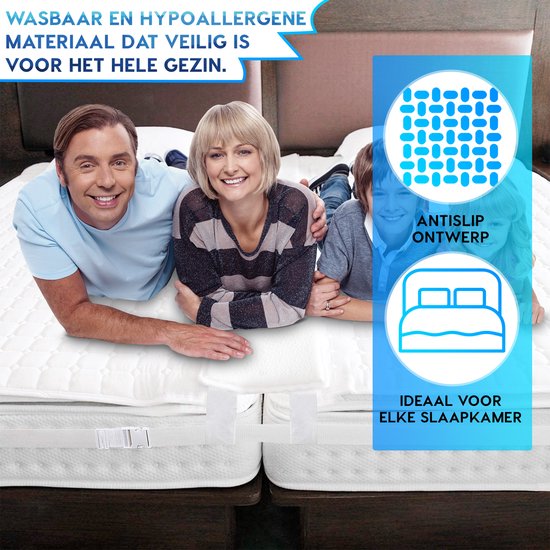 W&Z® Matraswig met Band Bedbinder - Liefdesbrug - Tussenstuk voor Matrassen -- Matraswiggen -200x30x8cm T stuk