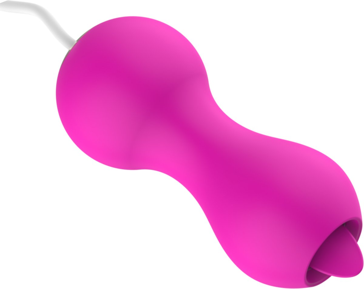Vibrerend ei met tong - Met afstandsbediening - 7cm - Roze