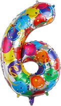 LUQ - Cijfer Ballonnen - Cijfer Ballon 6 Jaar Balloon XL Groot - Helium Verjaardag Versiering Feestversiering Folieballon