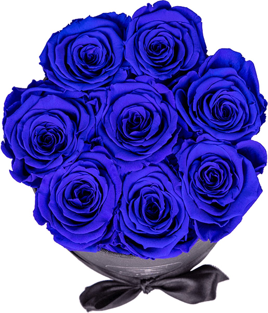 Rosuz Flowerbox Gigi Blauw – Stijlvol Valentijns Cadeau voor Hem – échte rozen! - Kado voor Mannen die van Kwaliteit Houden – Het Ideale Valentijnsdag Cadeau vol Liefde en Langdurige Herinneringen