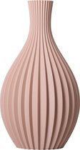 Slimprint Vase LILY, Blossom Pink, Vase de table semi-circulaire pour Fleurs séchées, 19,2 x 14 x 35 cm, plastique recyclé