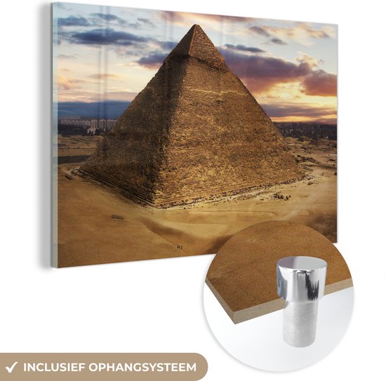 La pyramide de Gizeh juste avant le lever du soleil Plexiglas 30x20 cm - petit - Tirage photo sur Glas (décoration murale en plexiglas)