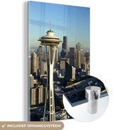MuchoWow® Glasschilderij 60x90 cm - Schilderij acrylglas - Seattle - Amerika - Architectuur - Foto op glas - Schilderijen